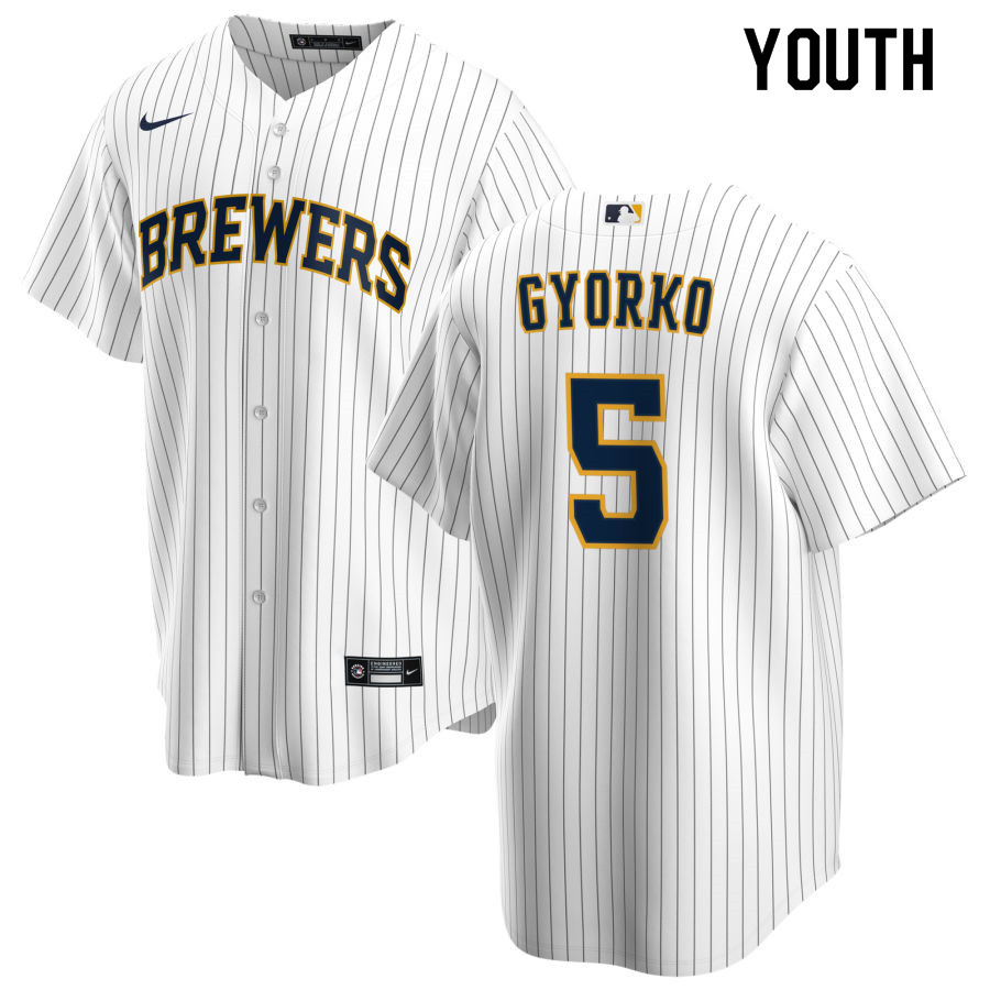 Nike Youth #5 Jedd Gyorko Milwaukee Brewers Baseball Jerseys Sale-White